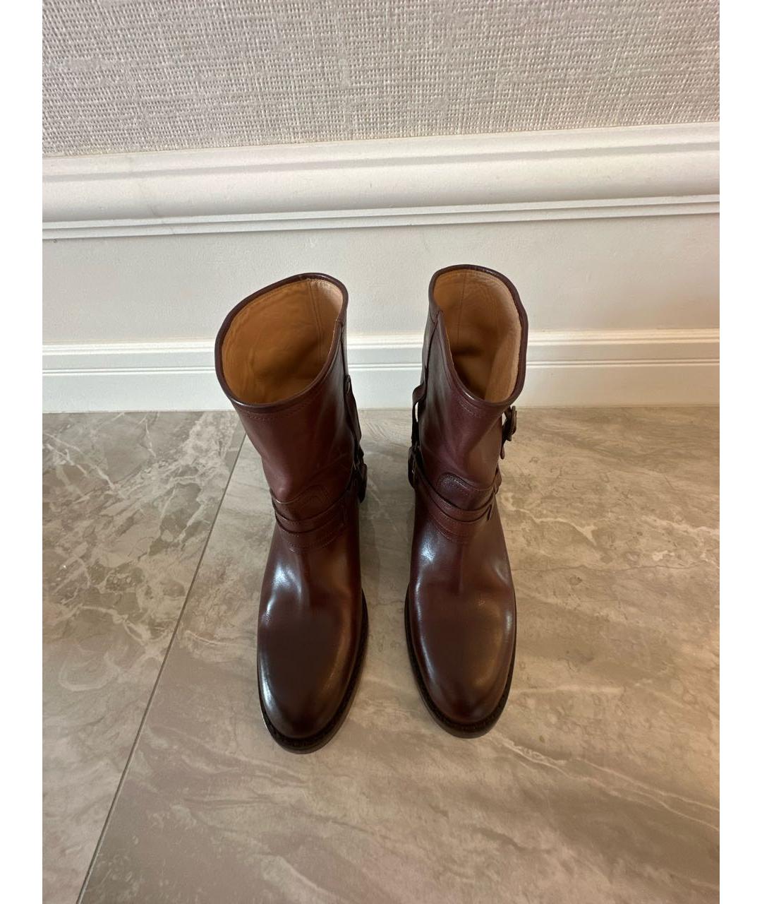 ISABEL MARANT Коричневые кожаные полусапоги, фото 2