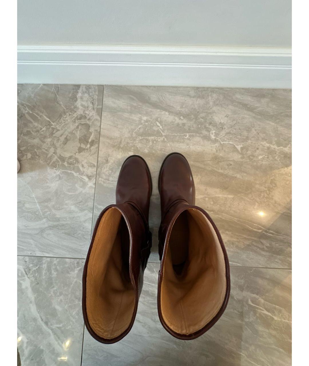 ISABEL MARANT Коричневые кожаные полусапоги, фото 3