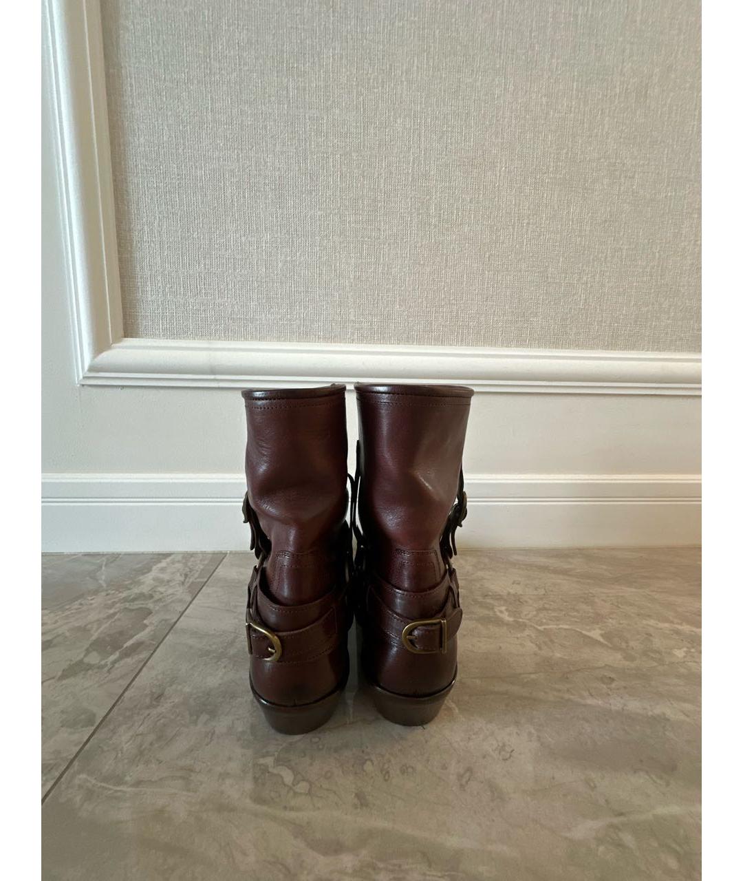 ISABEL MARANT Коричневые кожаные полусапоги, фото 4