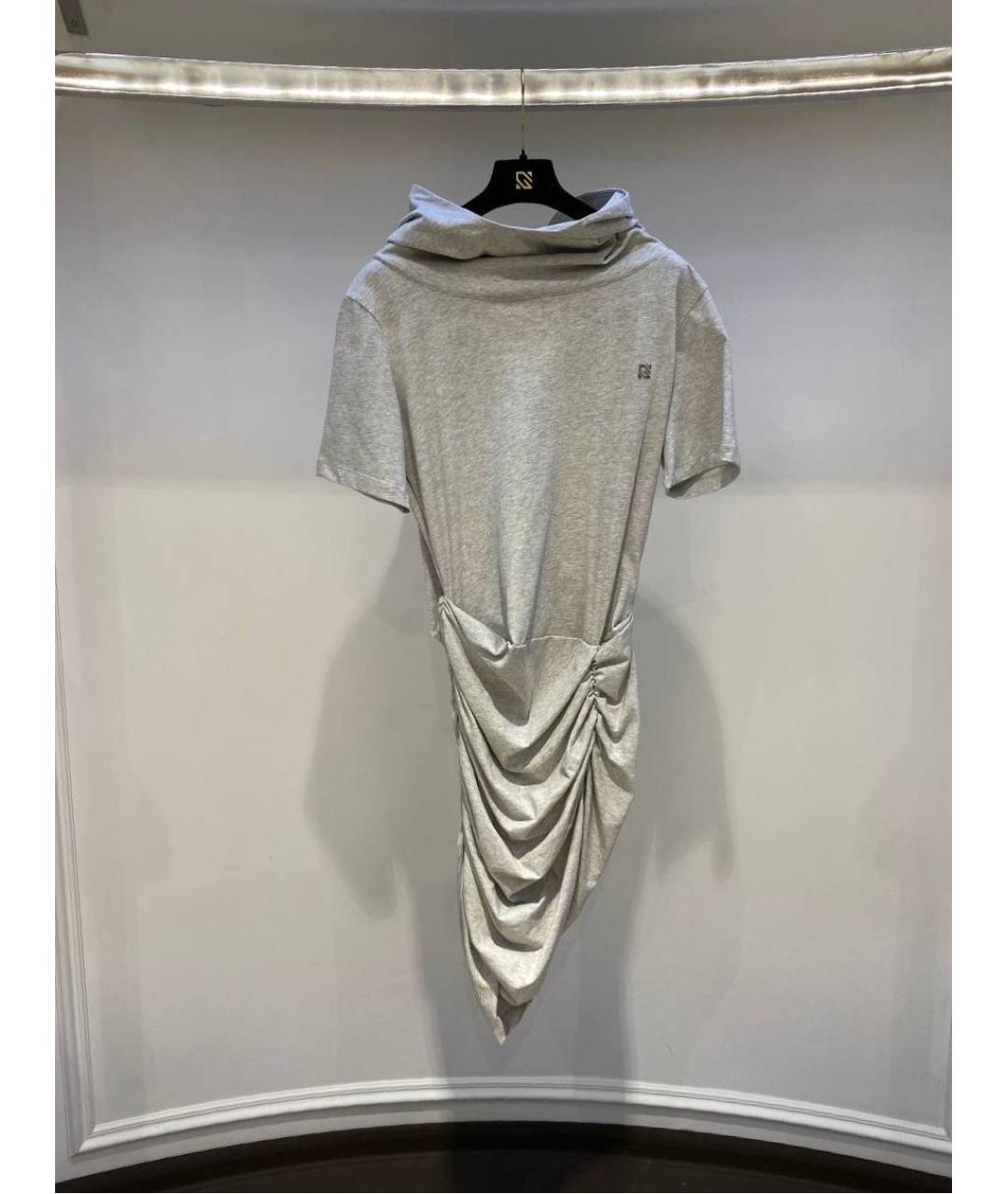 GIUSEPPE DI MORABITO Серое хлопковое повседневное платье, фото 3