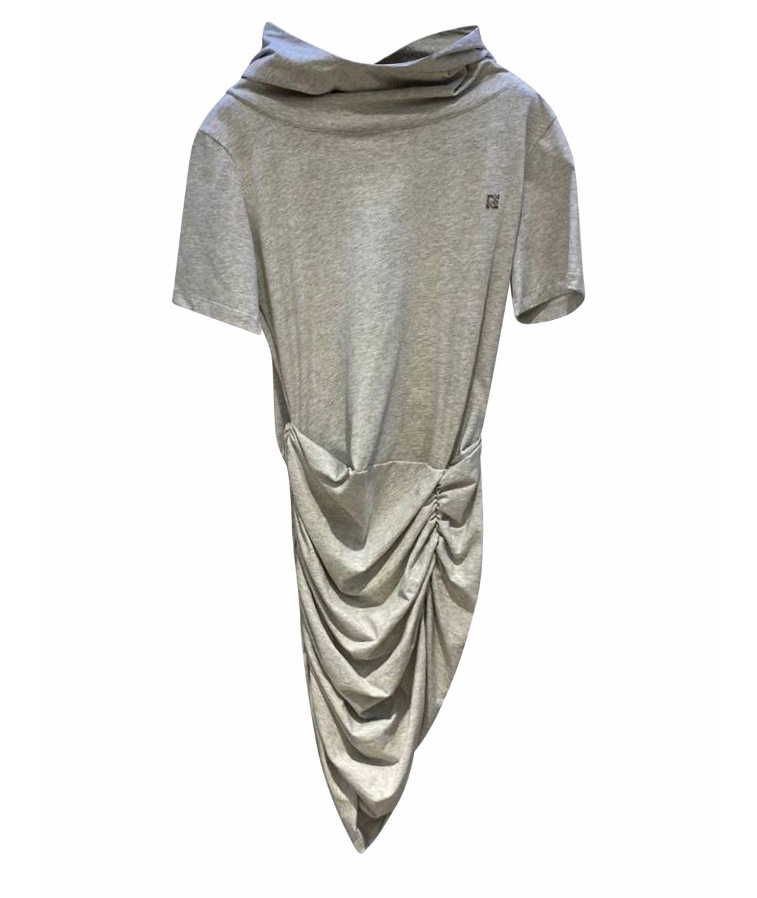 GIUSEPPE DI MORABITO Серое хлопковое повседневное платье, фото 1