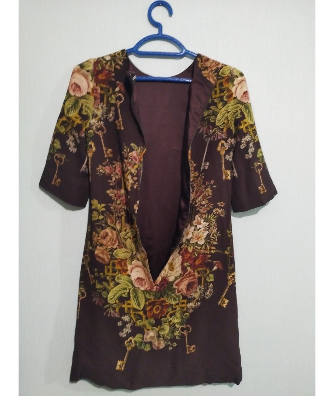 DOLCE&GABBANA Бордовое вискозное коктейльное платье, фото 2