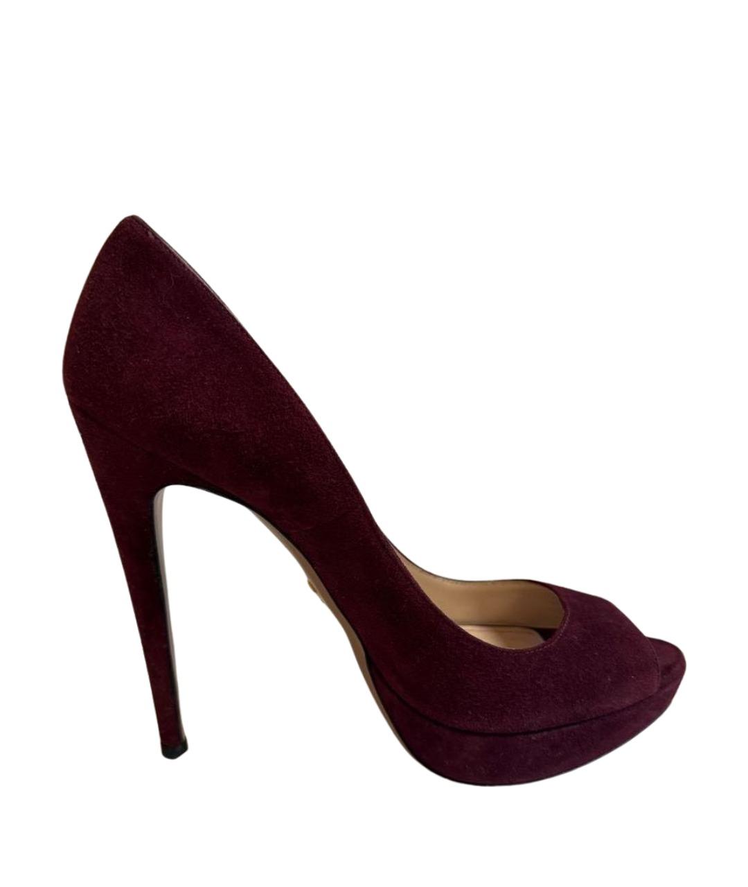 PRADA Бордовые замшевые туфли, фото 1