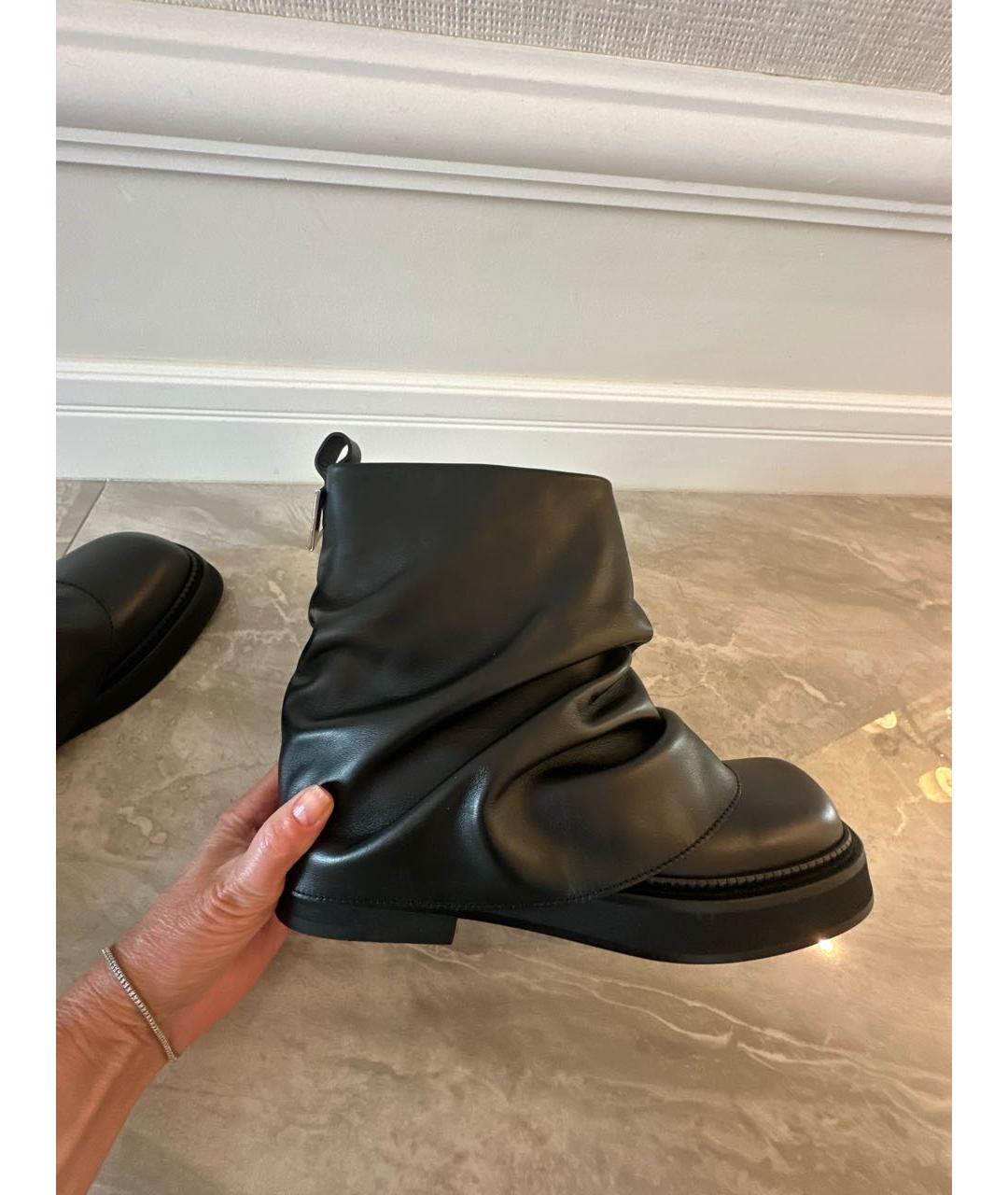 THE ATTICO Черные кожаные полусапоги, фото 7