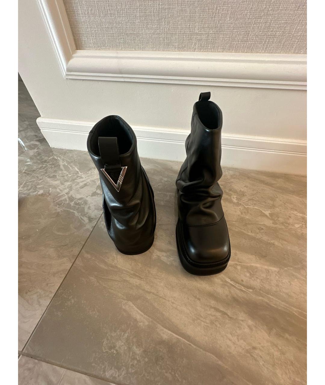 THE ATTICO Черные кожаные полусапоги, фото 8