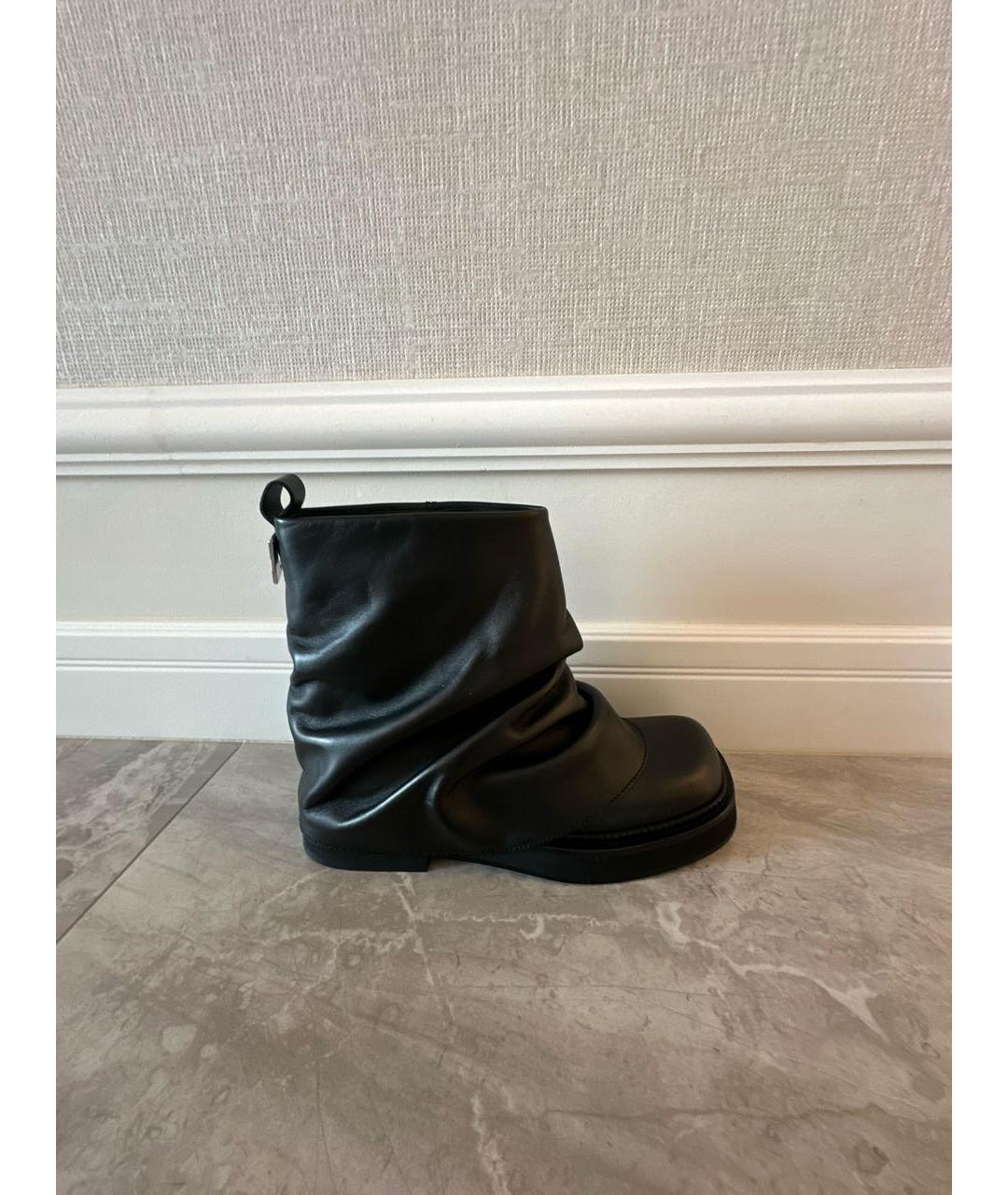 THE ATTICO Черные кожаные полусапоги, фото 9
