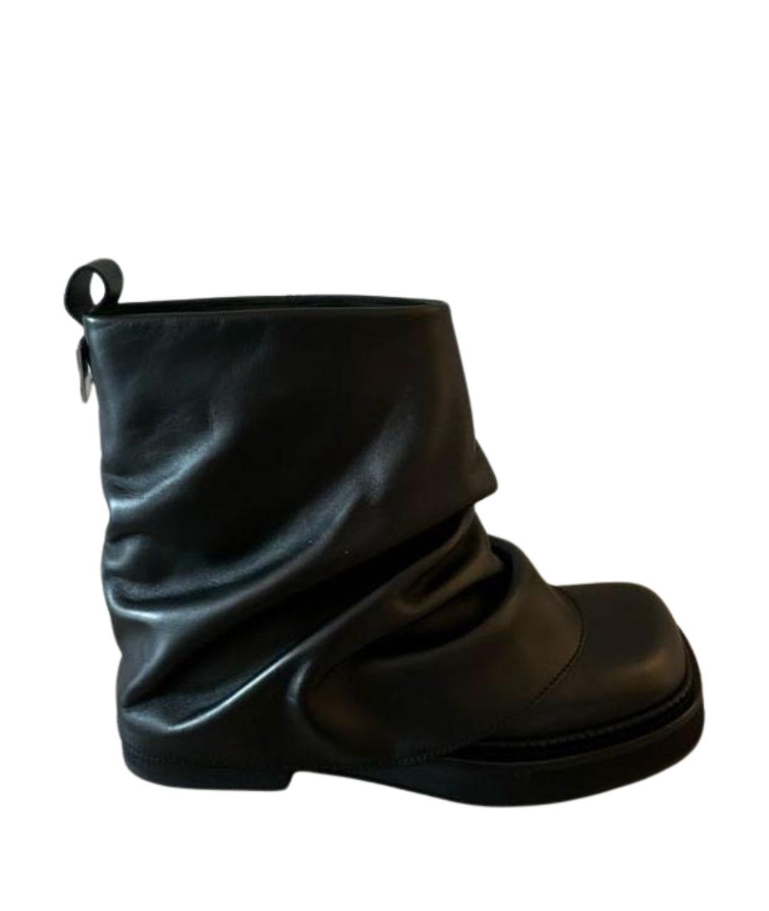 THE ATTICO Черные кожаные полусапоги, фото 1