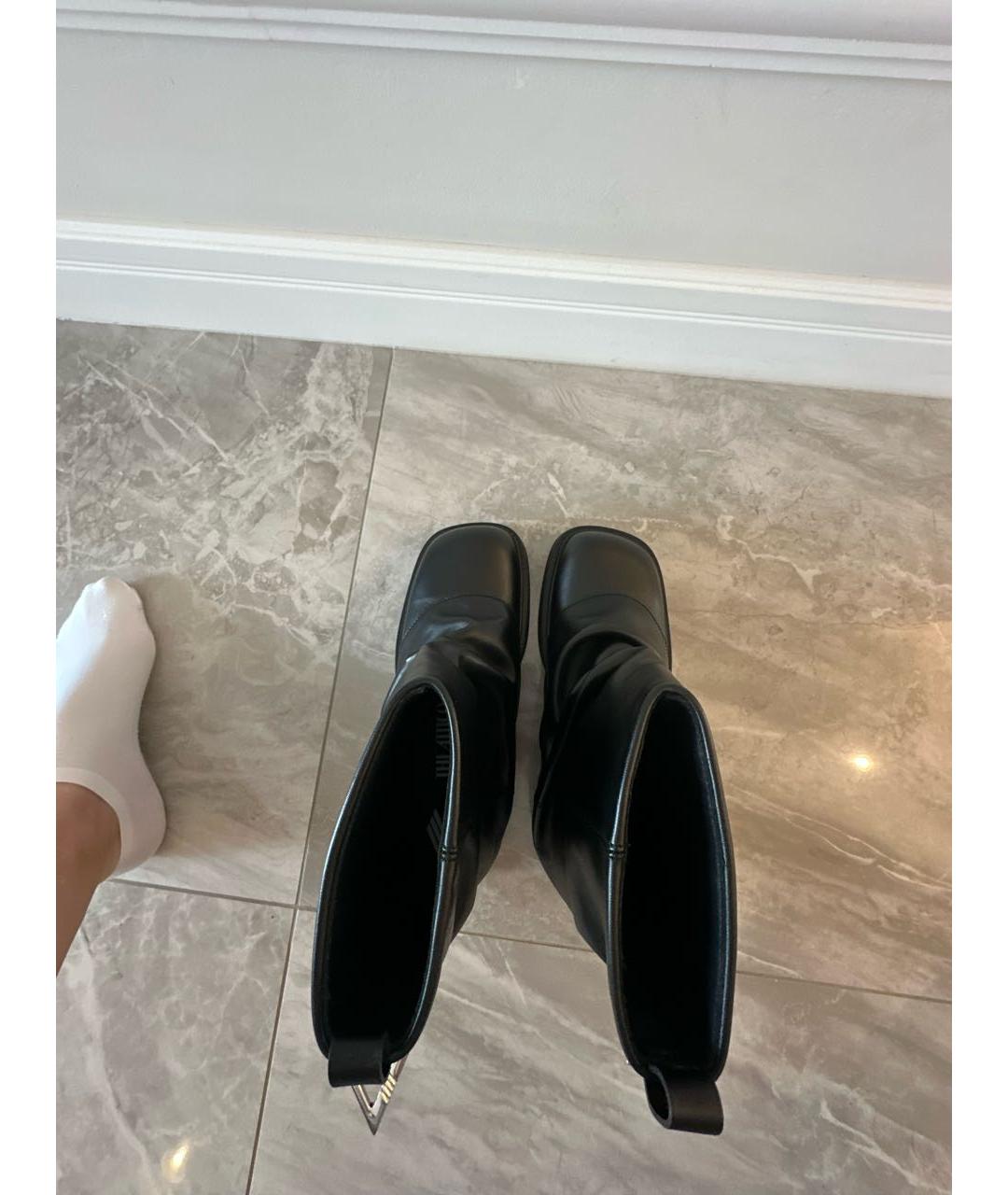 THE ATTICO Черные кожаные полусапоги, фото 3