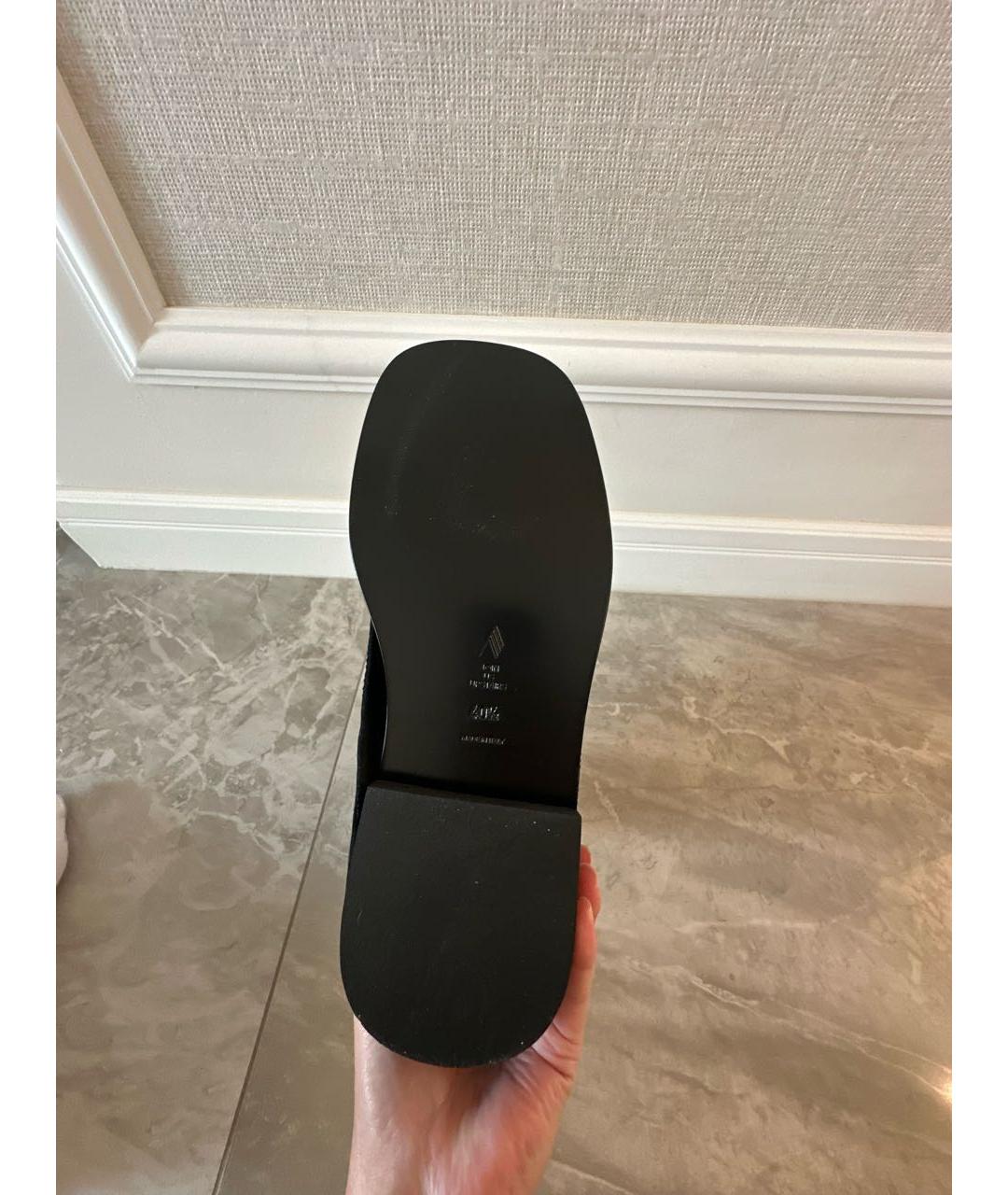 THE ATTICO Черные кожаные полусапоги, фото 6