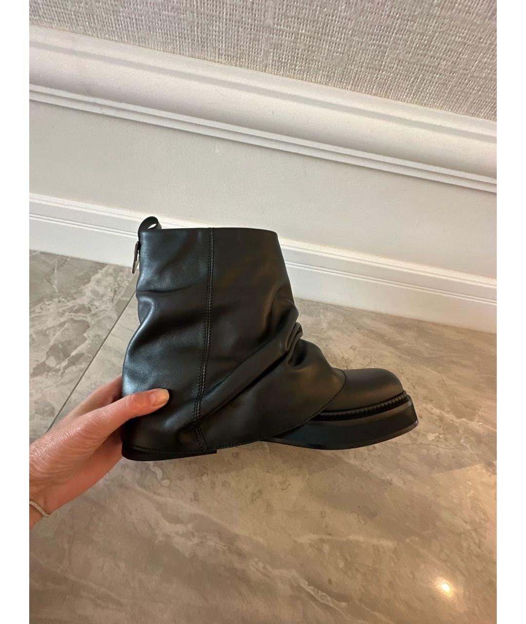 THE ATTICO Черные кожаные полусапоги, фото 5