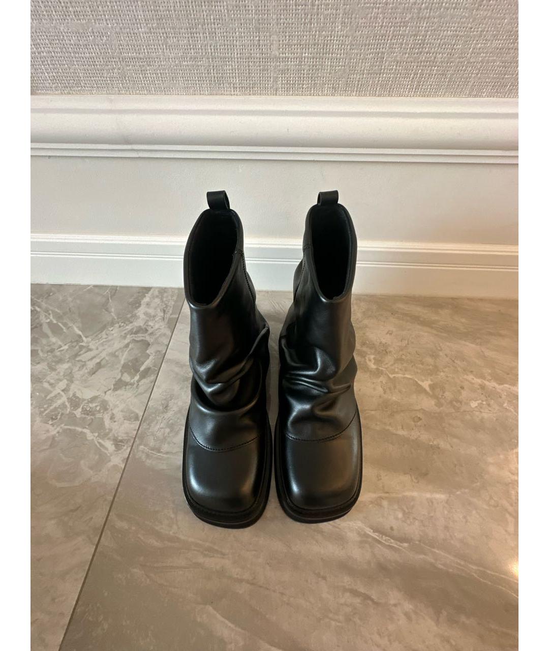 THE ATTICO Черные кожаные полусапоги, фото 2