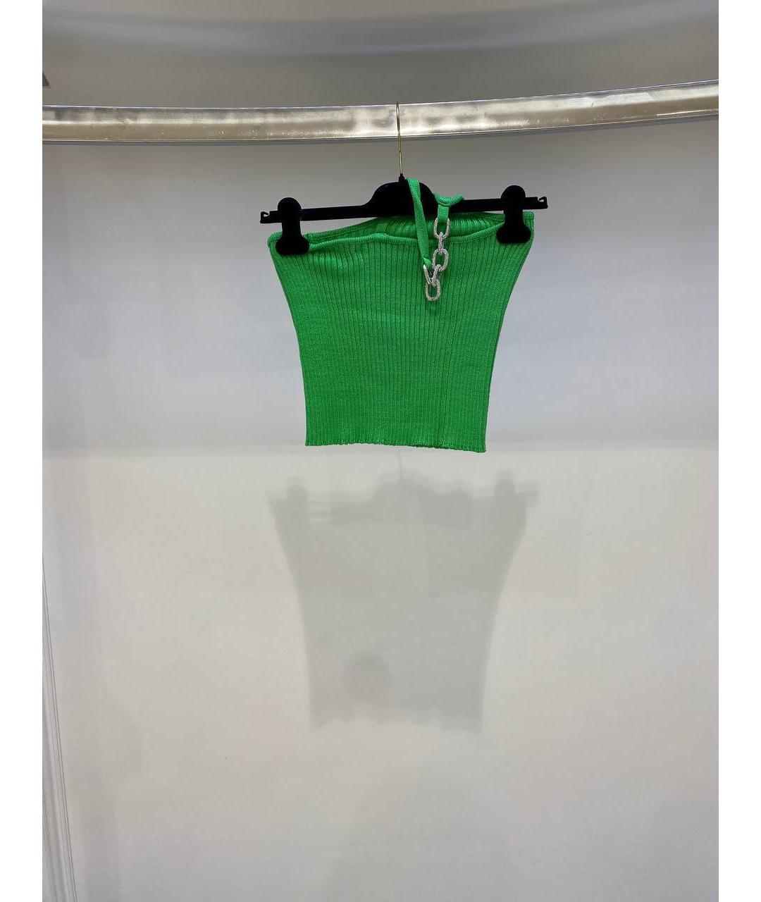 GIUSEPPE DI MORABITO Зеленая хлопковая майка, фото 2