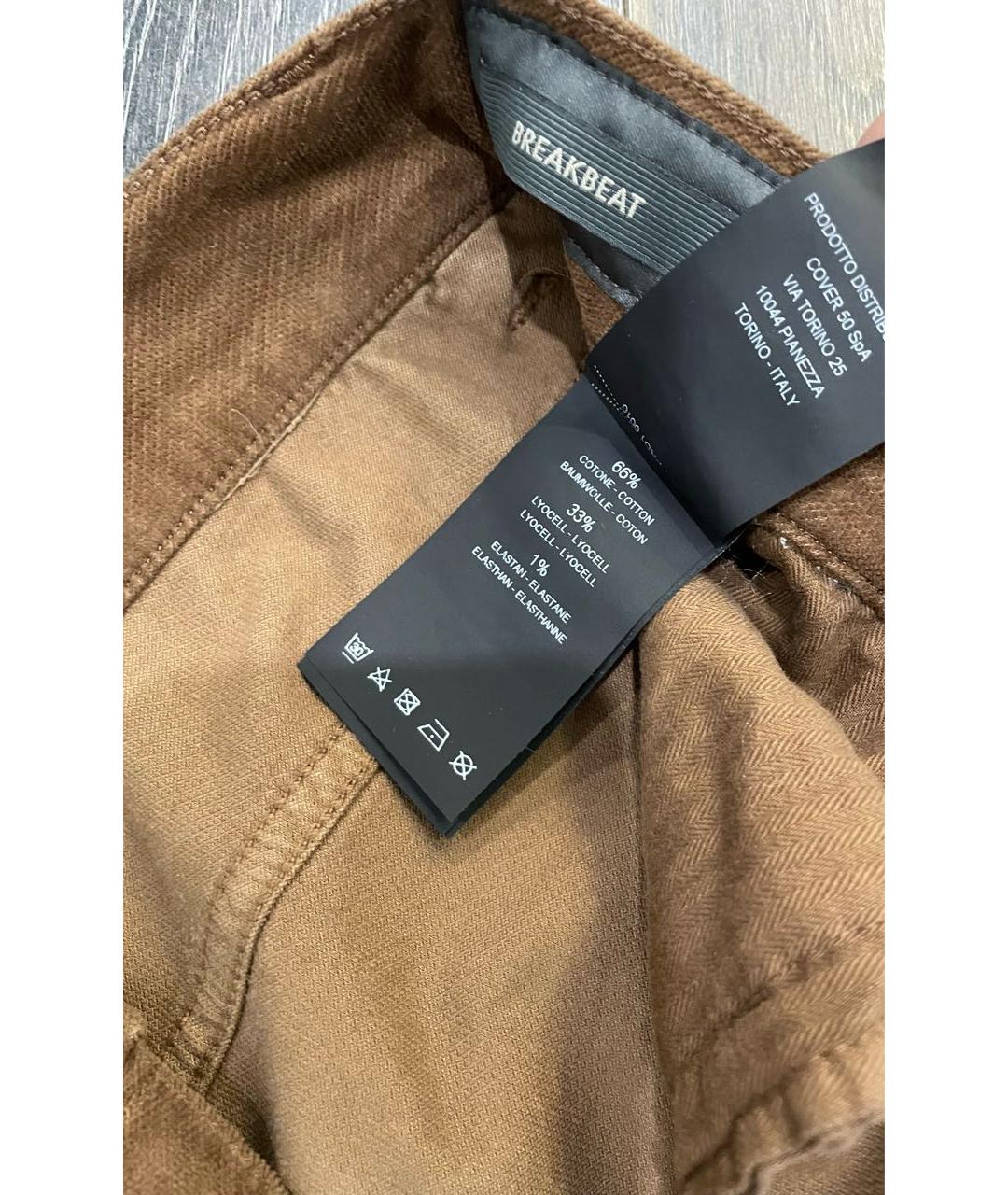 PT TORINO Коричневые бархатные повседневные брюки, фото 7