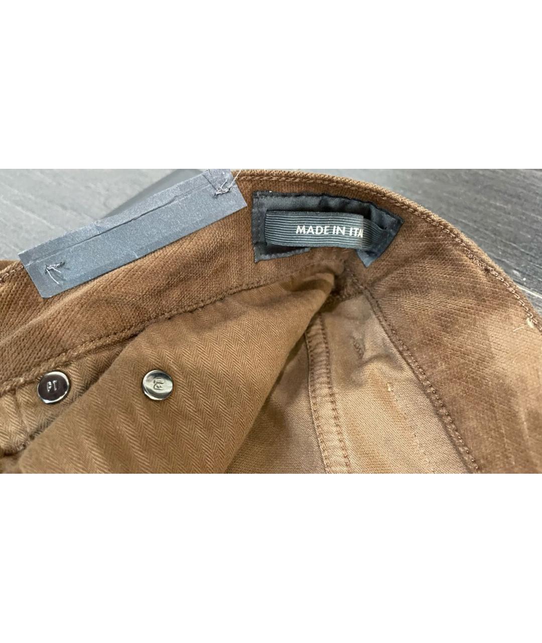 PT TORINO Коричневые бархатные повседневные брюки, фото 8