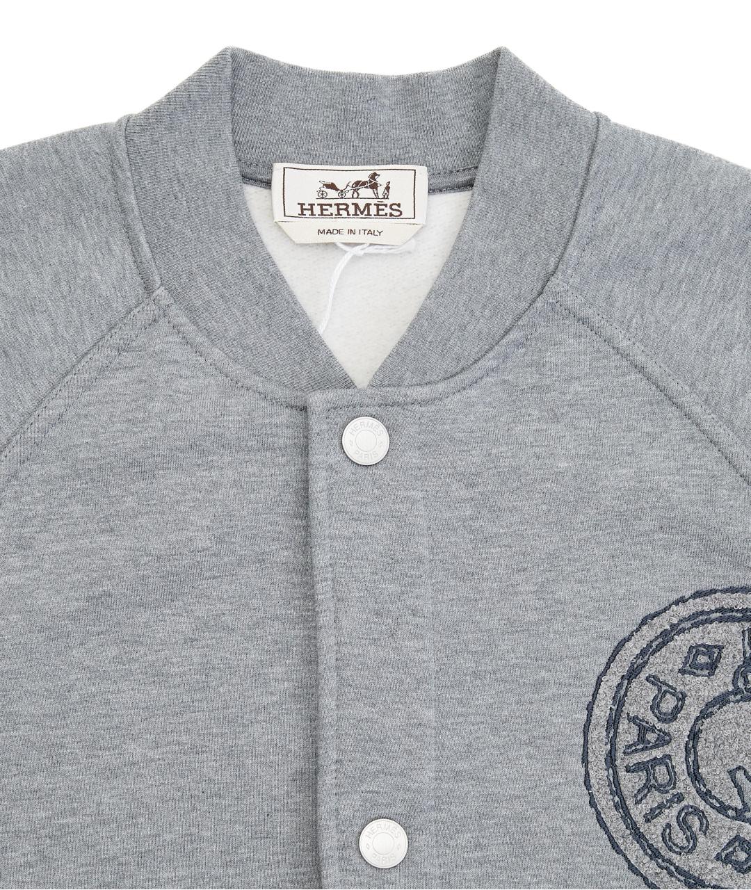 HERMES Серая хлопковая куртка, фото 3