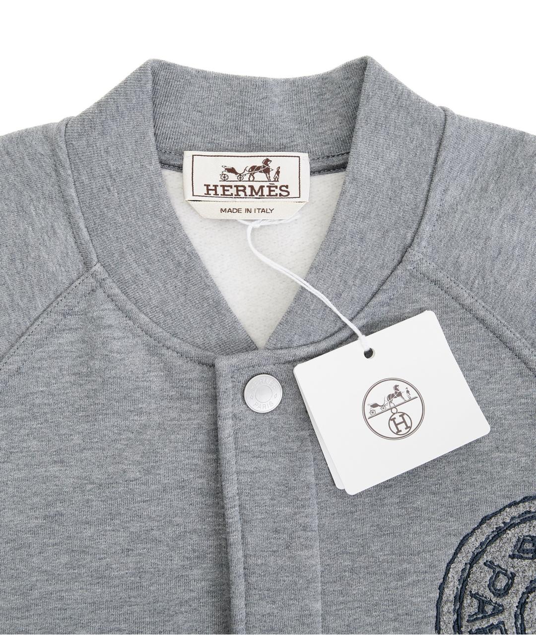 HERMES Серая хлопковая куртка, фото 6