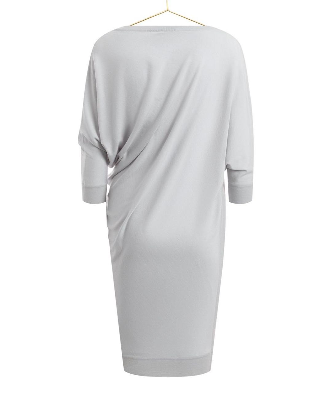 ALEXANDER MCQUEEN Серое шерстяное повседневное платье, фото 2