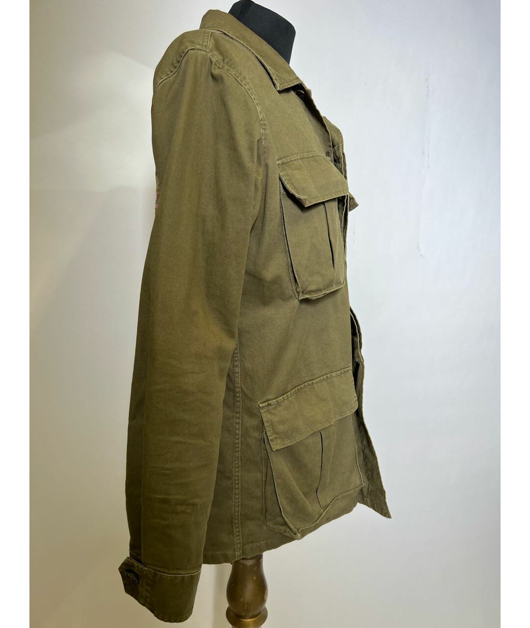 SAINT LAURENT Зеленая хлопко-эластановая куртка, фото 3