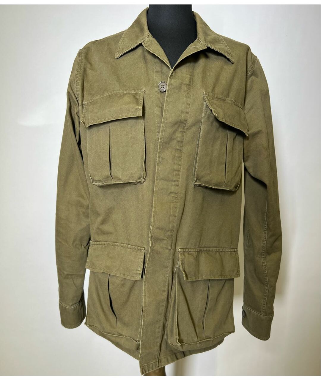 SAINT LAURENT Зеленая хлопко-эластановая куртка, фото 2