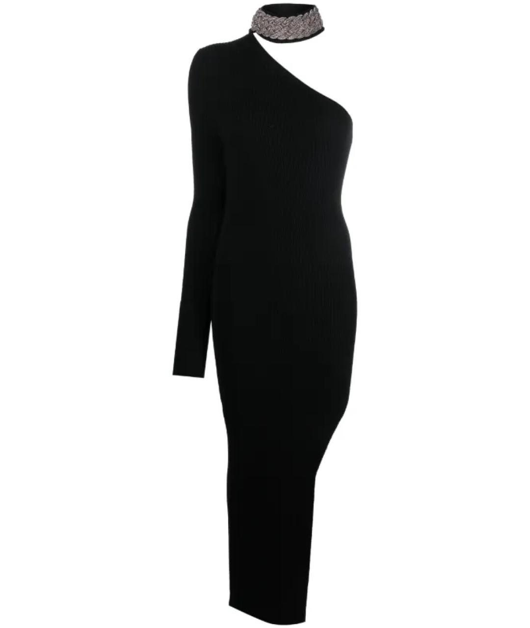 GIUSEPPE DI MORABITO Черное шерстяное вечернее платье, фото 1