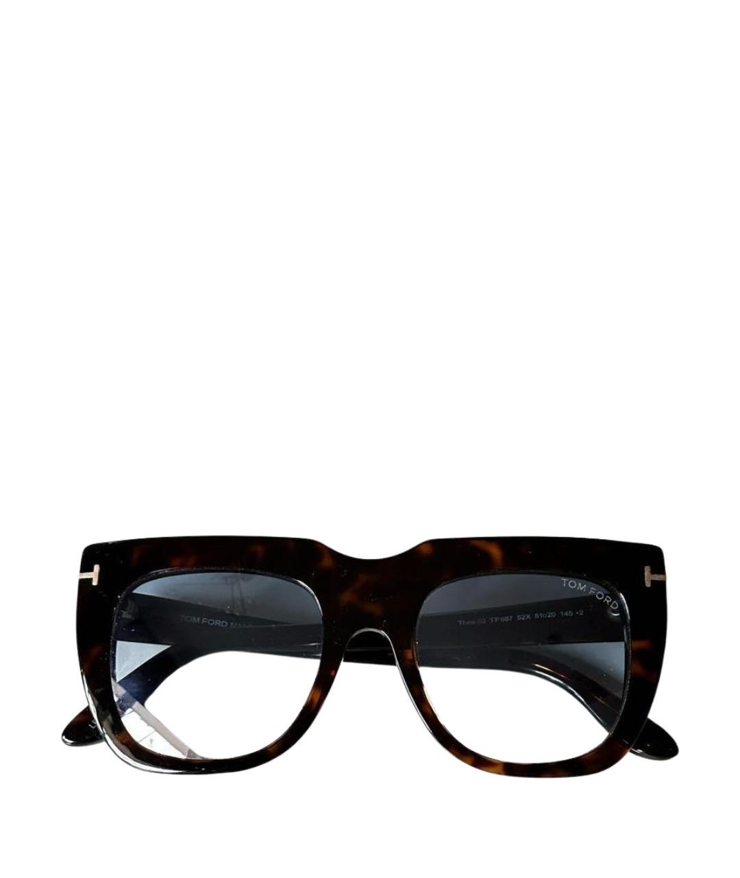 TOM FORD Коричневые пластиковые солнцезащитные очки, фото 1