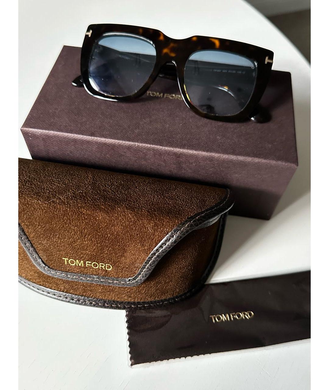 TOM FORD Коричневые пластиковые солнцезащитные очки, фото 4