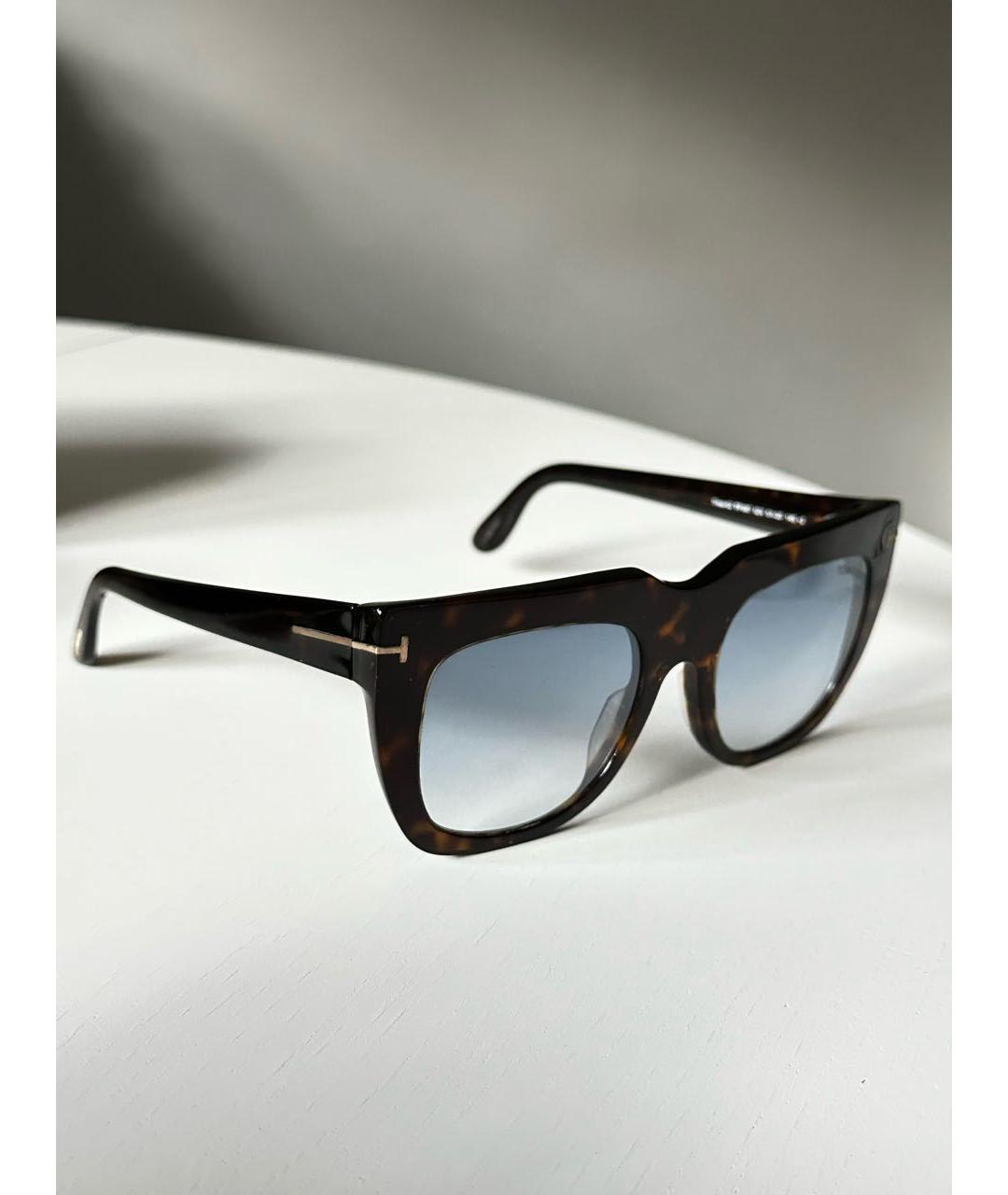 TOM FORD Коричневые пластиковые солнцезащитные очки, фото 2