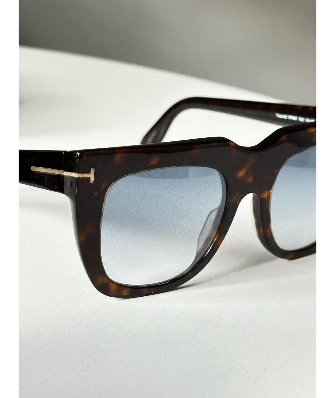 TOM FORD Коричневые пластиковые солнцезащитные очки, фото 3