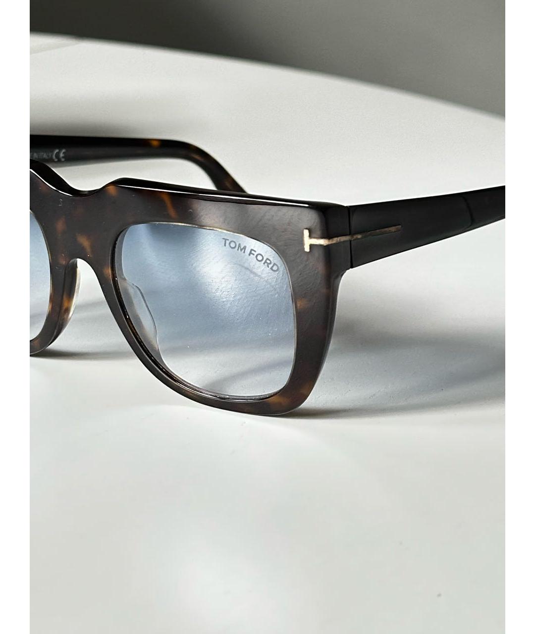 TOM FORD Коричневые пластиковые солнцезащитные очки, фото 5