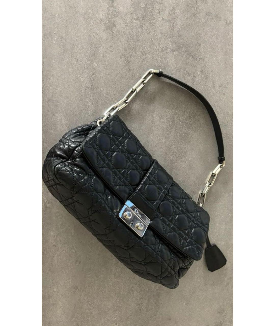 CHRISTIAN DIOR Черная кожаная сумка через плечо, фото 2