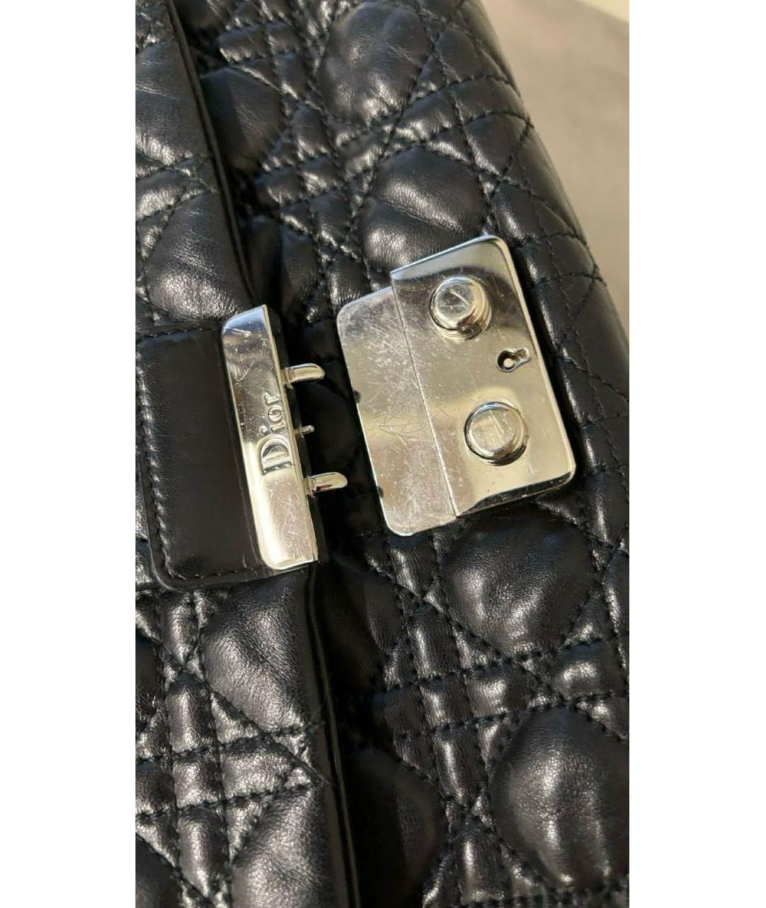 CHRISTIAN DIOR Черная кожаная сумка через плечо, фото 4