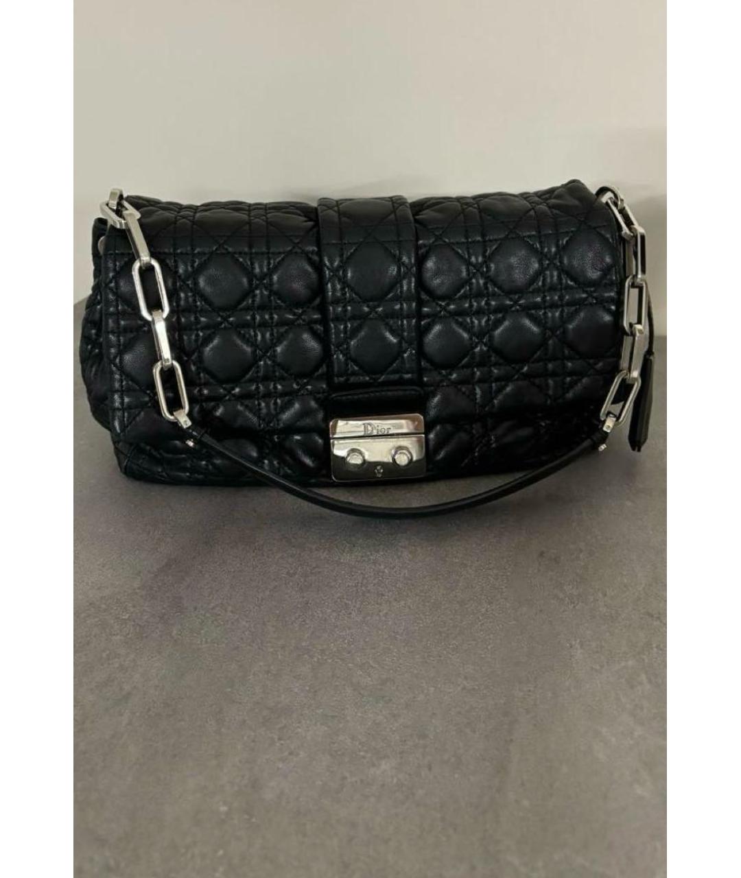 CHRISTIAN DIOR Черная кожаная сумка через плечо, фото 3