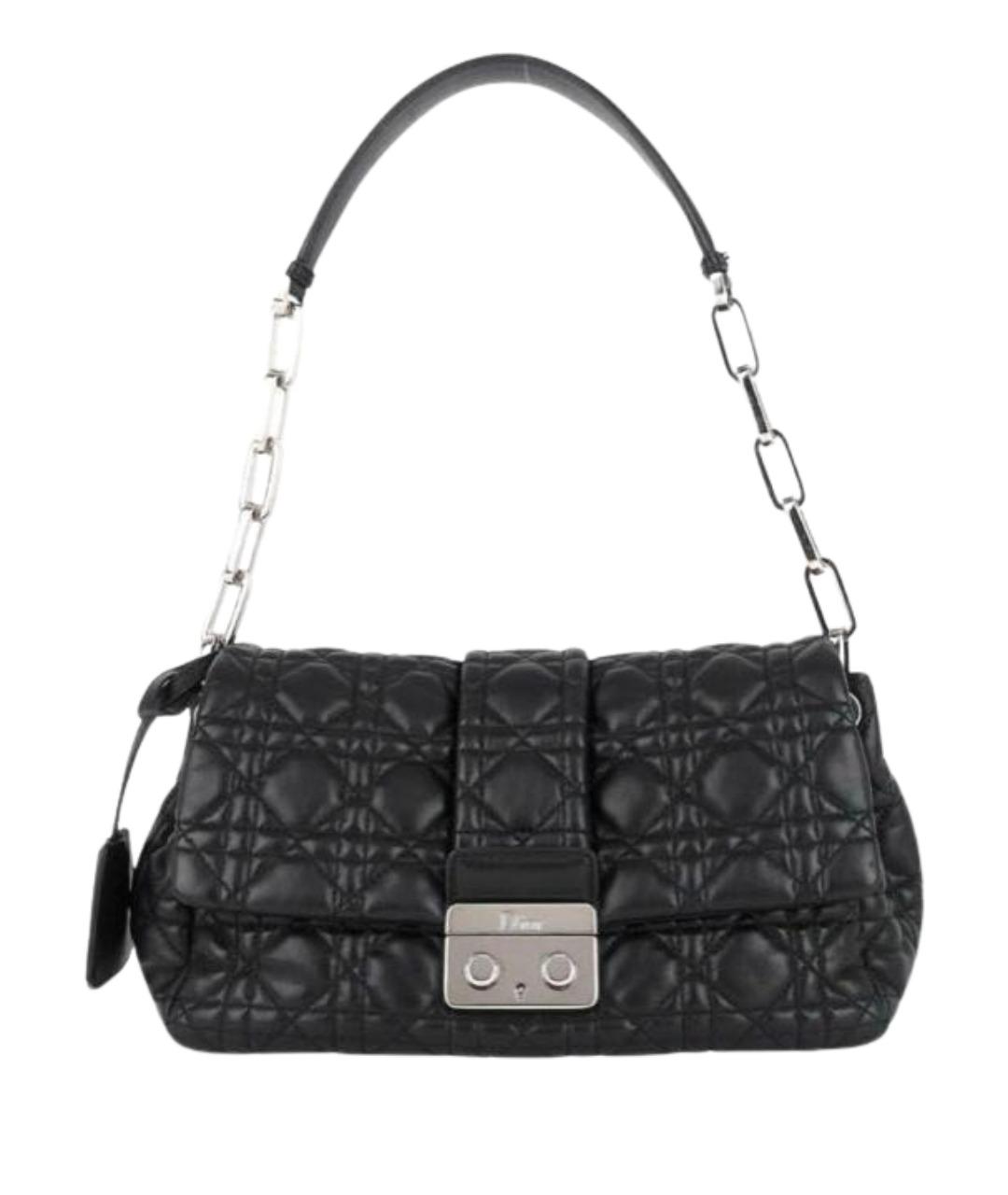 CHRISTIAN DIOR Черная кожаная сумка через плечо, фото 1