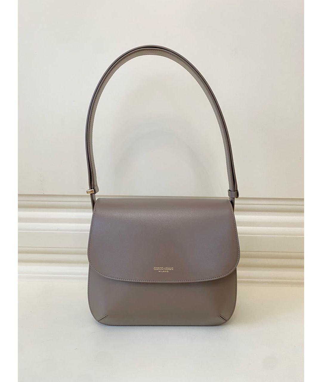 GIORGIO ARMANI Бежевая кожаная сумка через плечо, фото 9