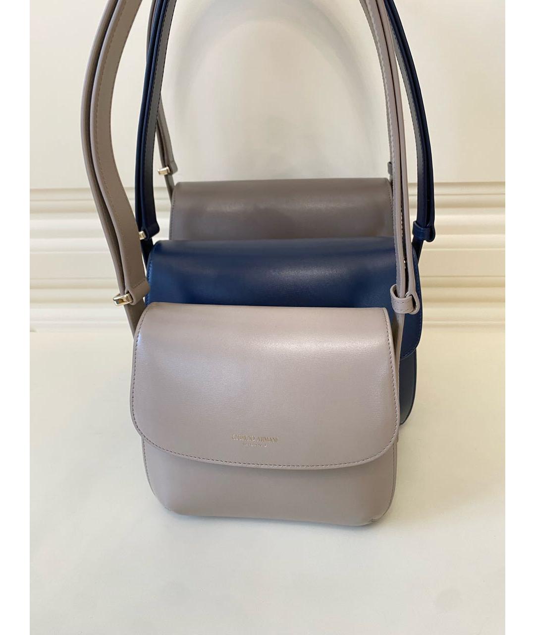 GIORGIO ARMANI Бежевая кожаная сумка через плечо, фото 8