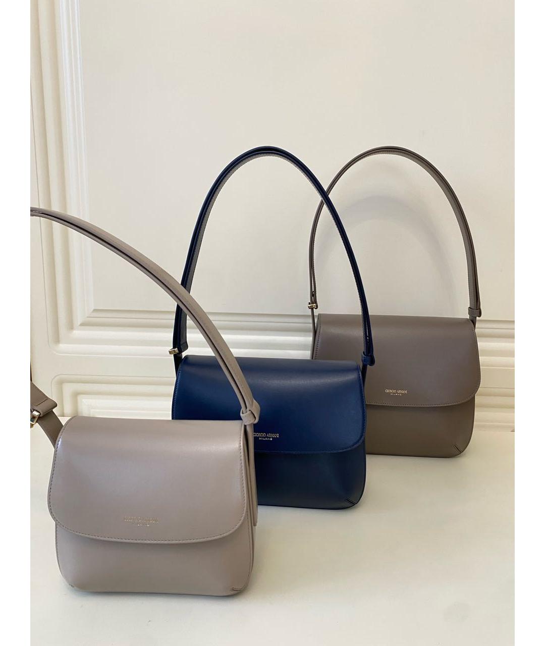 GIORGIO ARMANI Бежевая кожаная сумка через плечо, фото 5