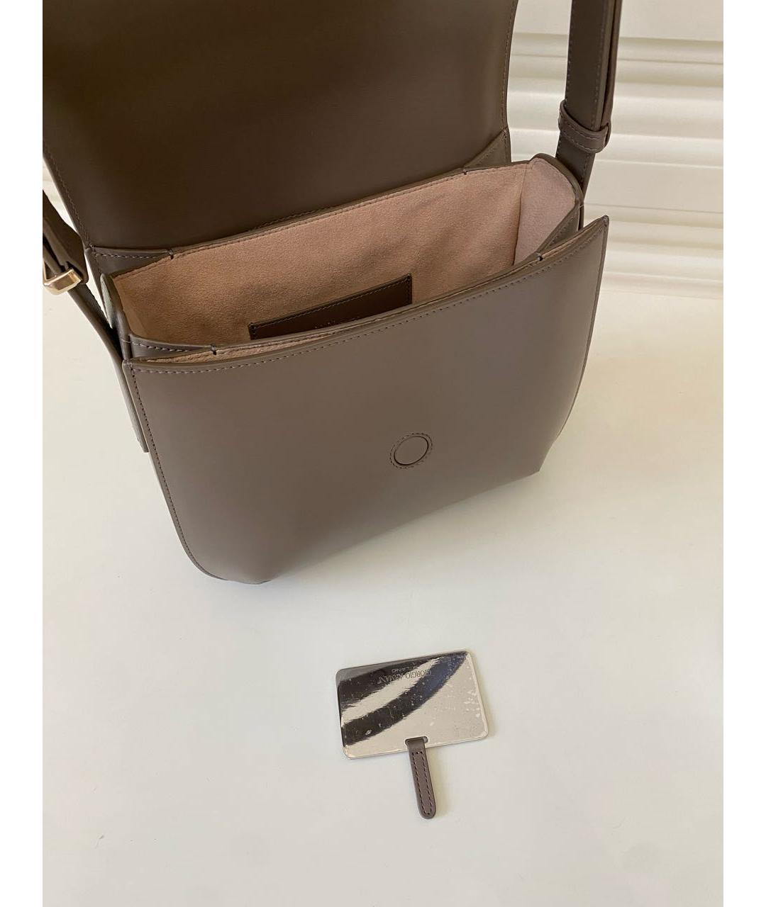 GIORGIO ARMANI Бежевая кожаная сумка через плечо, фото 4