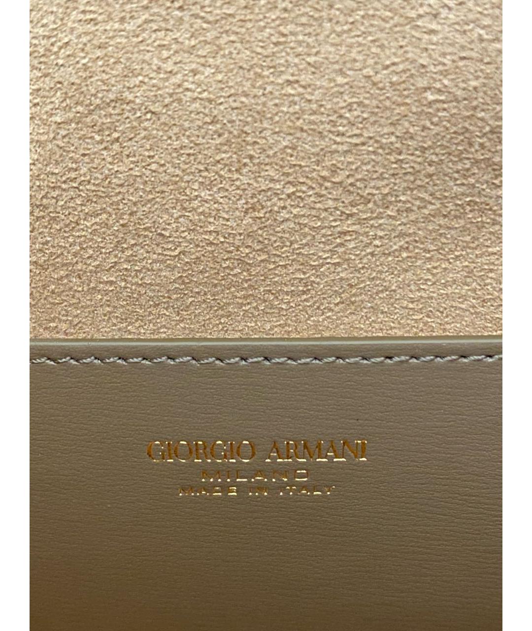 GIORGIO ARMANI Бежевая кожаная сумка через плечо, фото 3