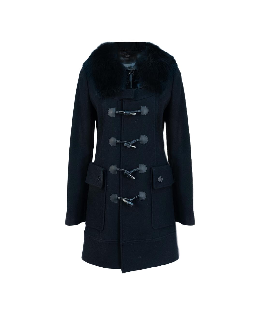 PINKO Черное шерстяное пальто, фото 1