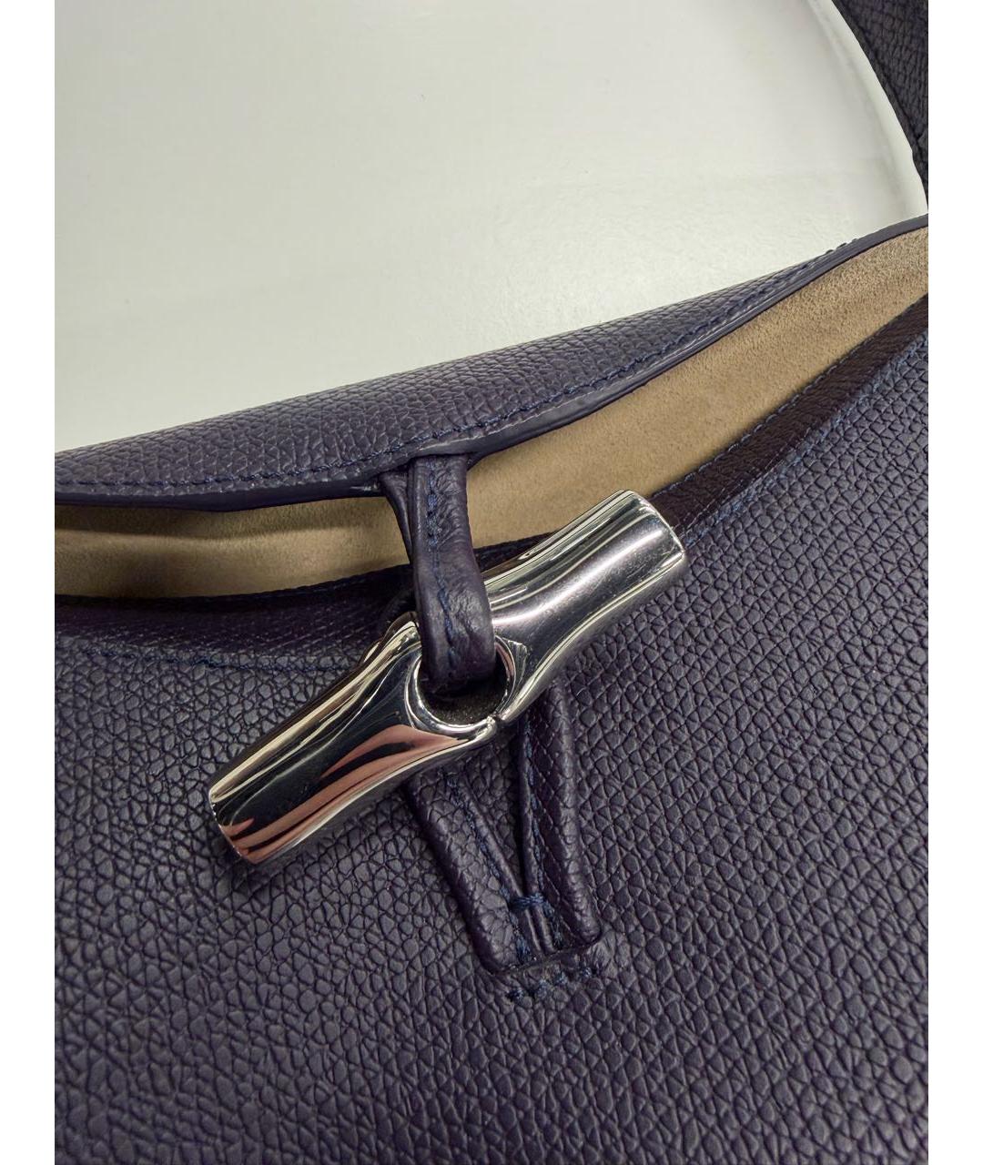 LONGCHAMP Фиолетовая кожаная сумка с короткими ручками, фото 4