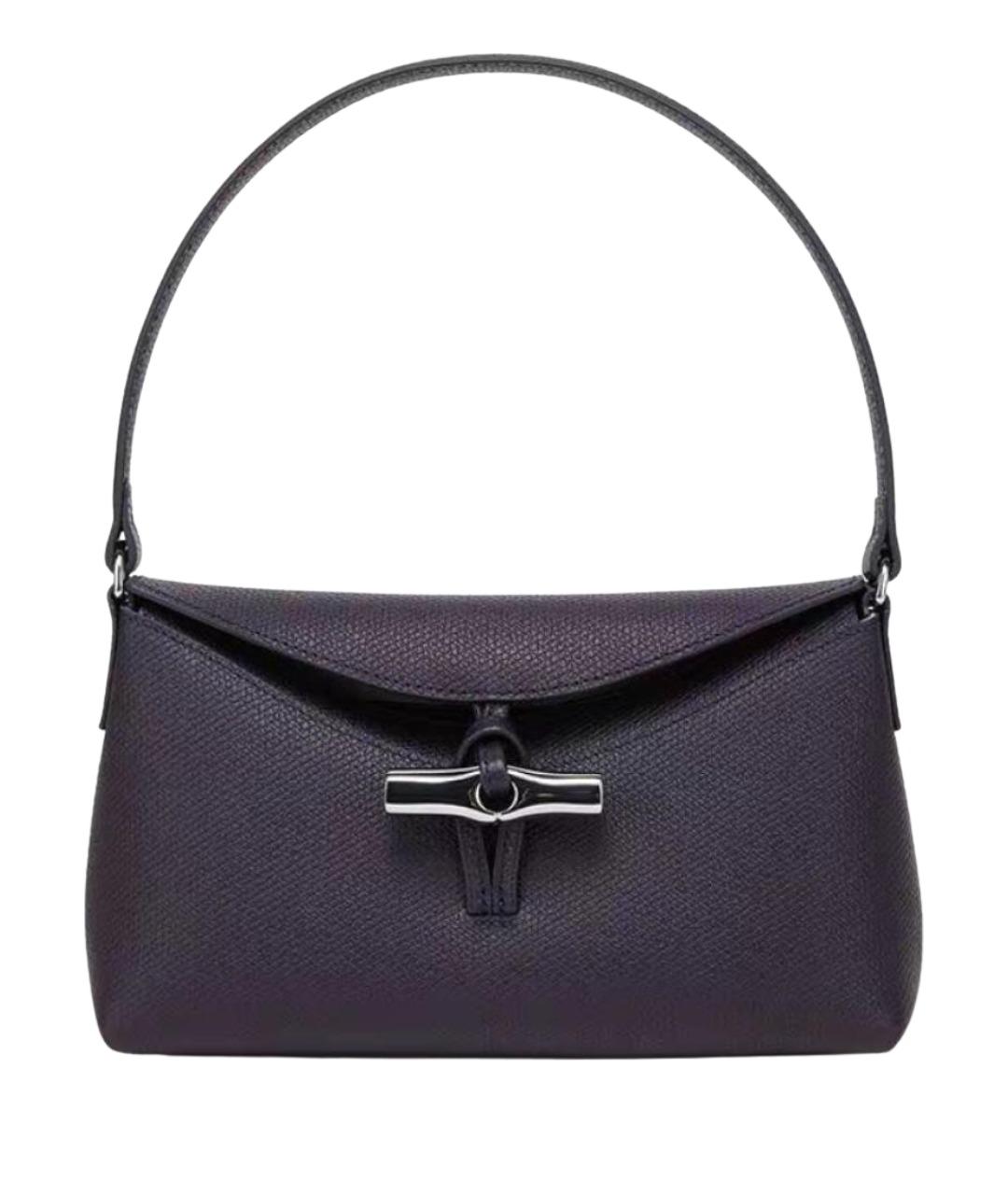 LONGCHAMP Фиолетовая кожаная сумка с короткими ручками, фото 1