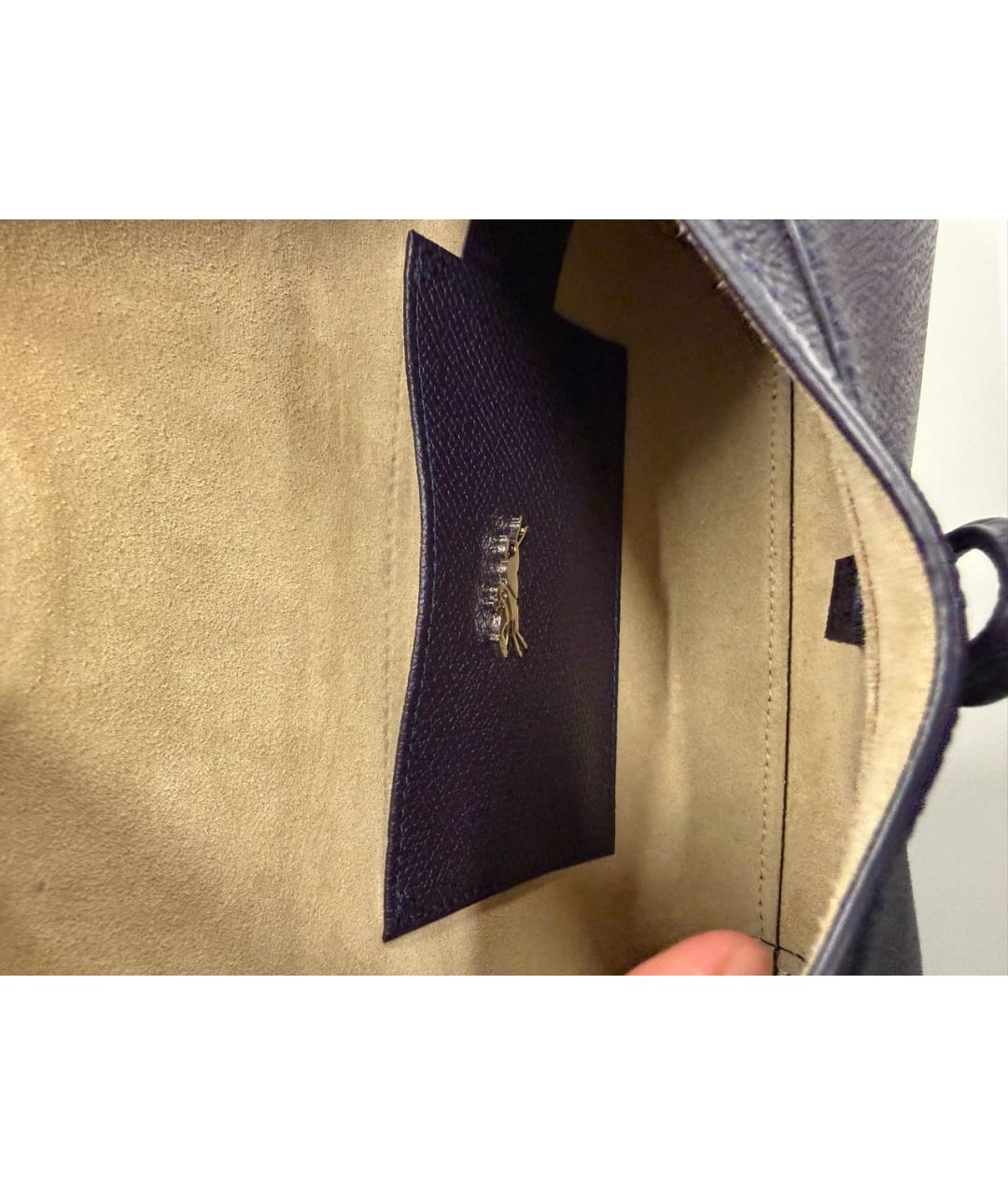 LONGCHAMP Фиолетовая кожаная сумка с короткими ручками, фото 3