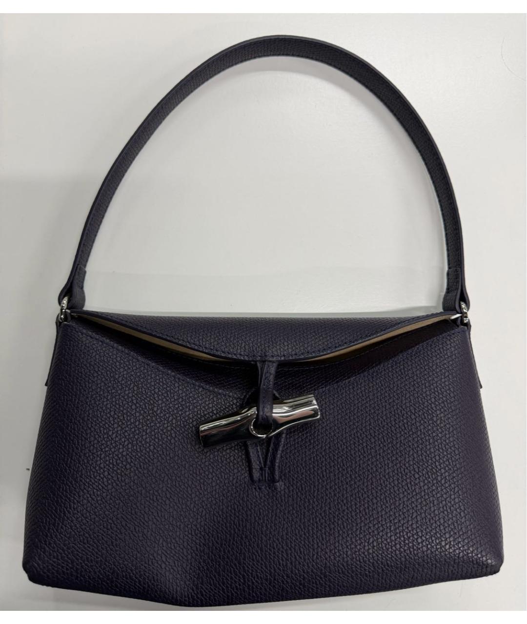 LONGCHAMP Фиолетовая кожаная сумка с короткими ручками, фото 2