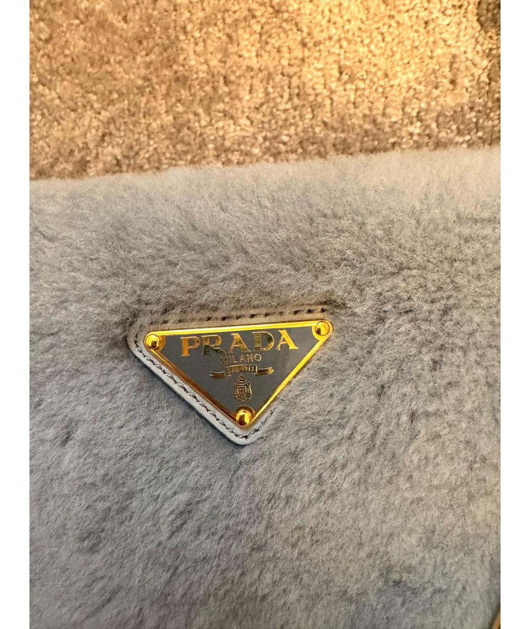 PRADA Серая меховая сумка тоут, фото 7