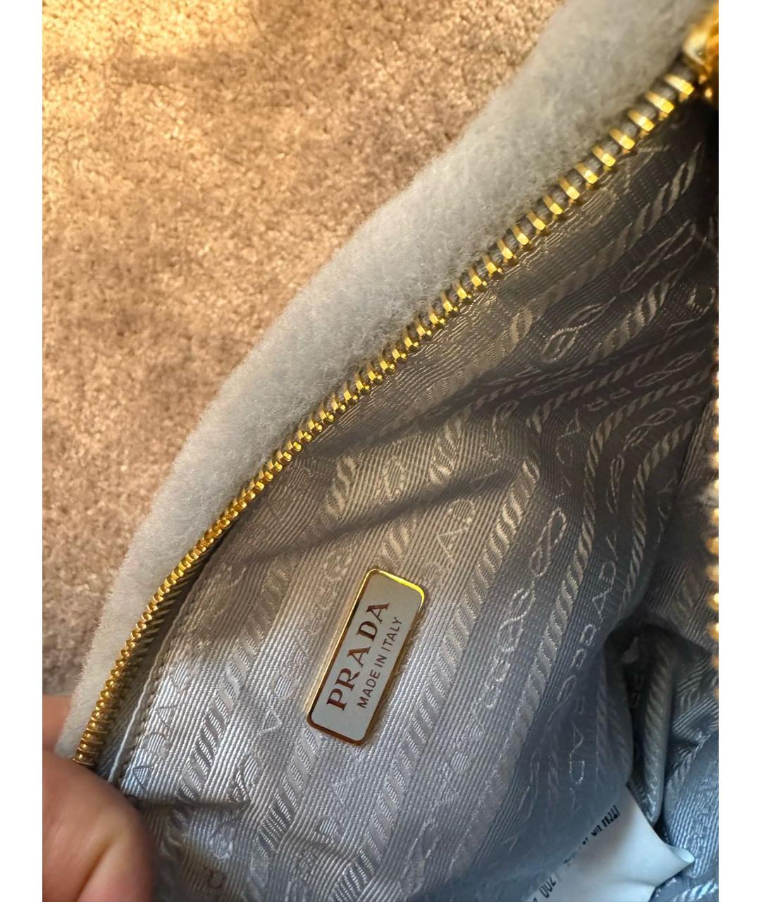 PRADA Серая меховая сумка тоут, фото 3