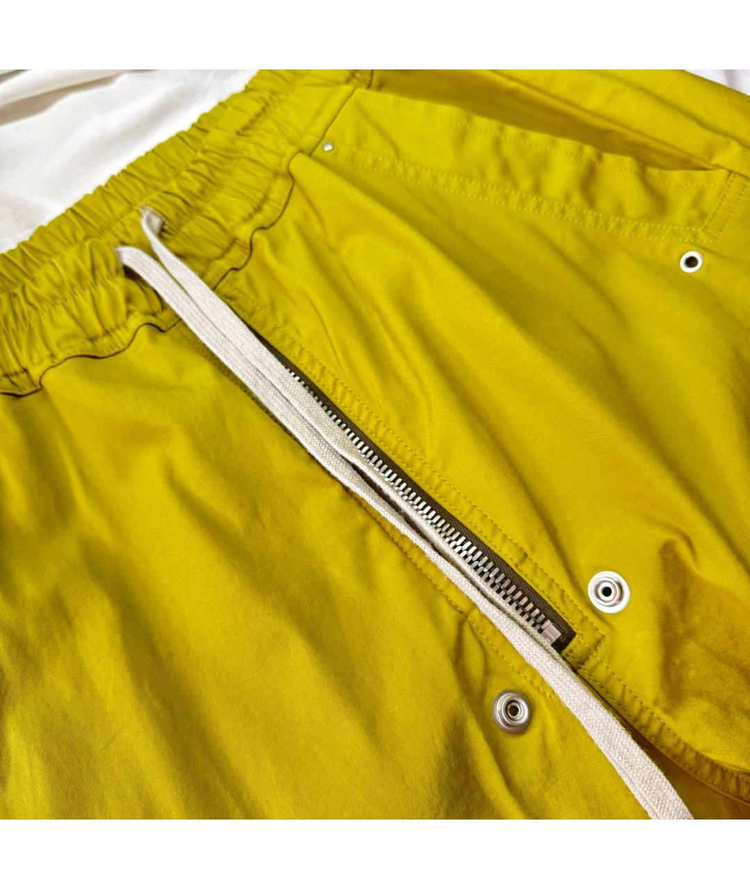 RICK OWENS Желтые хлопковые повседневные брюки, фото 3