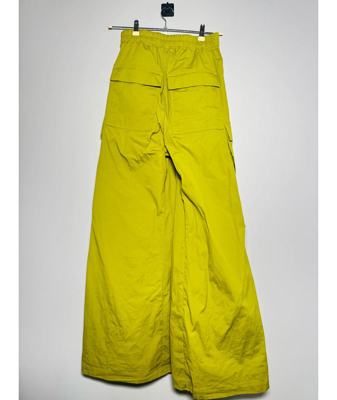 RICK OWENS Желтые хлопковые повседневные брюки, фото 2