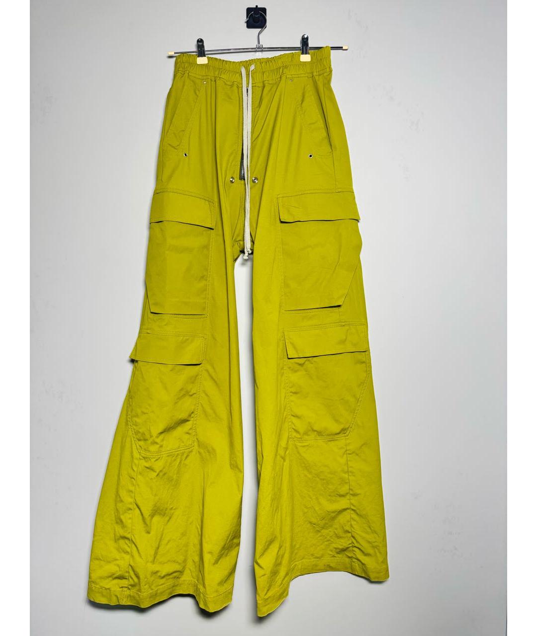 RICK OWENS Желтые хлопковые повседневные брюки, фото 6