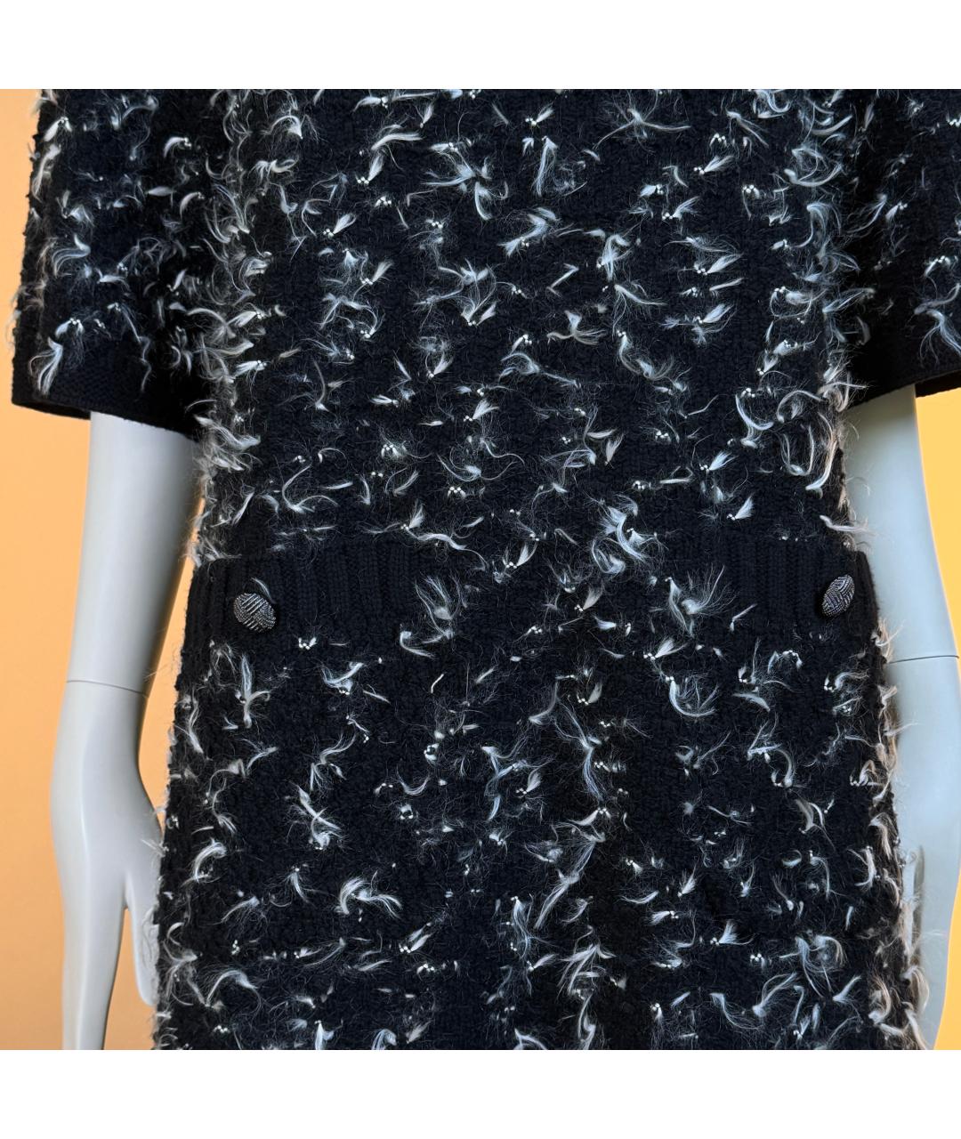 CHANEL Черное шерстяное коктейльное платье, фото 2