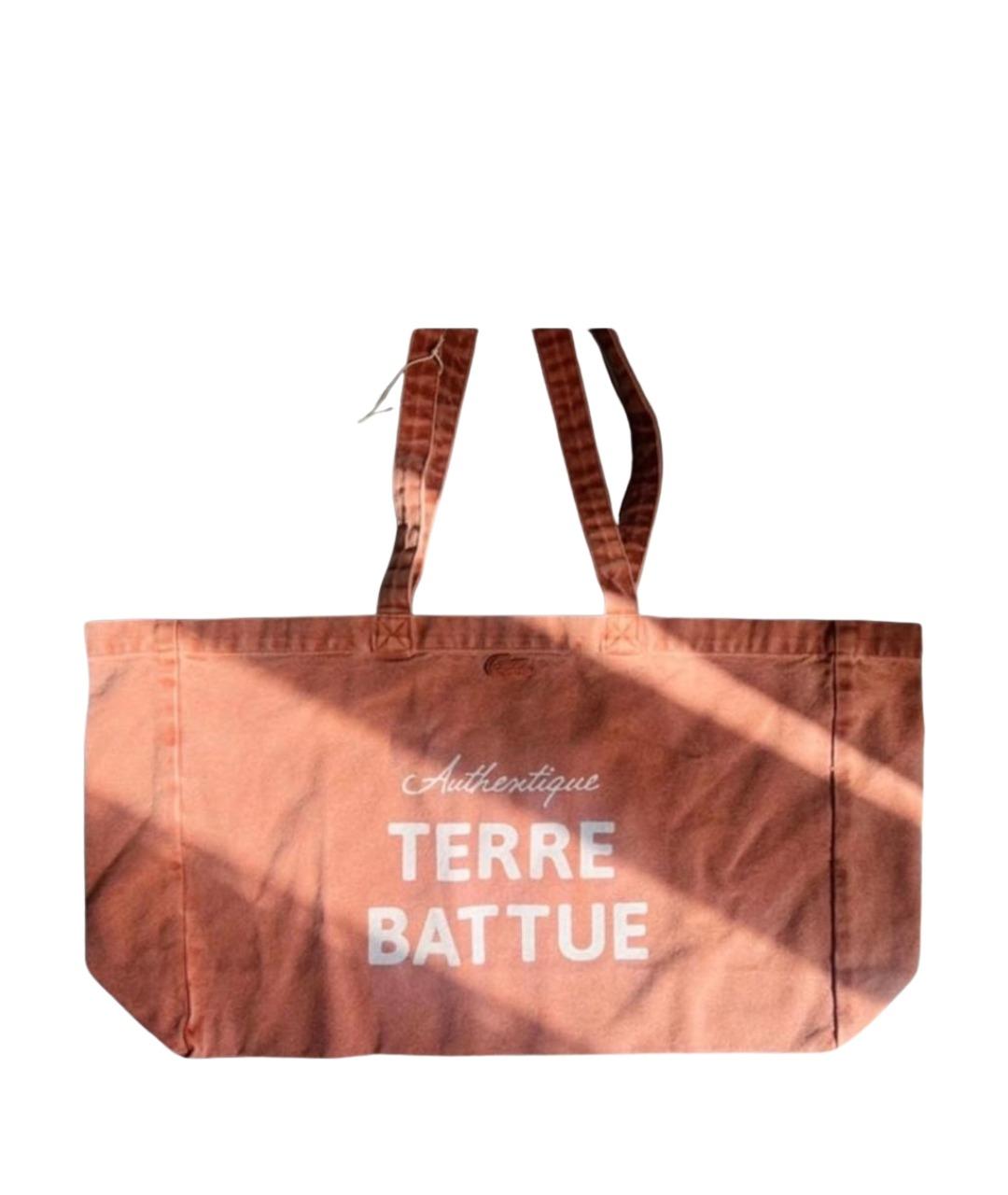 LACOSTE Оранжевая хлопковая сумка тоут, фото 1